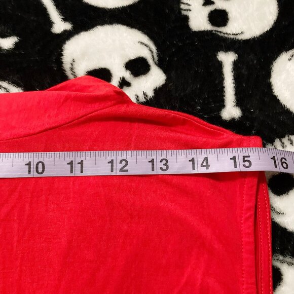 PAPA VANCOUVER Red v-neck short-sleeve top ~ Stretchy LARGE XL 1X shirt - Picture 12 of 15